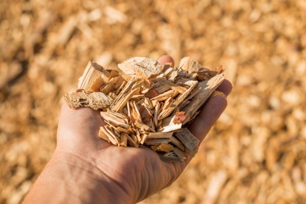 Wood Chips Spreading in New Braunfels