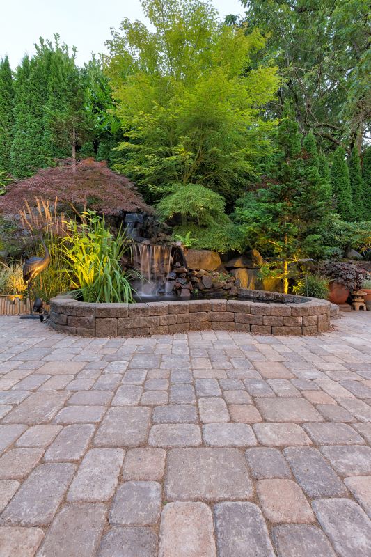 Paver patio with lighting features